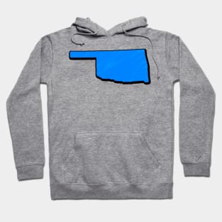 Bright Blue Oklahoma Outline Hoodie